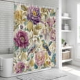 thumbnail image 6 of Spring Flowers Shower Curtain, Waterproof Shower Curtains for Bathroom, Farmhouse Botanical Blossom Floral Birds Washable Fabric Bathtub Curtain Set Bath Decor with 12 Hooks Extra Long 72"x96", 6 of 8