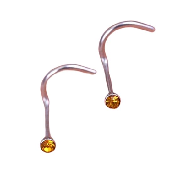 BrowQuartz Nose Studs Fashion Accessory Body Ornament Exquisite Young Girl Stainless Steel Jewelry Dressing Decorations Golden