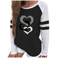 thumbnail image 2 of Ichuanyi Womens Tops, Summer Clearance Women's Valentine's Print Long-sleeved Casual Blouse Pullover Tops, 2 of 6