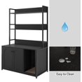 thumbnail image 4 of Cat Litter Box Enclosure, with 2 Storage Shelves, 52'' Hidden Litter Box, Stylish Hidden Cat Furniture, 4 of 6