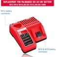 thumbnail image 4 of Cargador de reemplazo rápido M12 y M18 para Milwaukee 12V y 18V XC de iones de litio. Cargador para Milwaukee XC 48-59-1812 48-11-2420 48-11-2402 48-11-2440 48-11-1850 48-11-2401 48-11-1890., 4 of 5