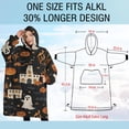 thumbnail image 4 of Oversized Wearable Blanket Hoodie,Autumn Halloween Scene Pattern Sherpa Blanket Hoodie with Super Pockets,Super Warm Fuzzy Pullover for Women & Men, 4 of 6