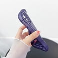 thumbnail image 5 of Compatible with iPhone 12 Case, Cute Curly Wave Frame Shape with Plating Edge, Camera Lens Cover & Soft TPU Silicone Heavy Duty Shockproof Protection Clear Phone case for iPhone 12, Purple, 5 of 15