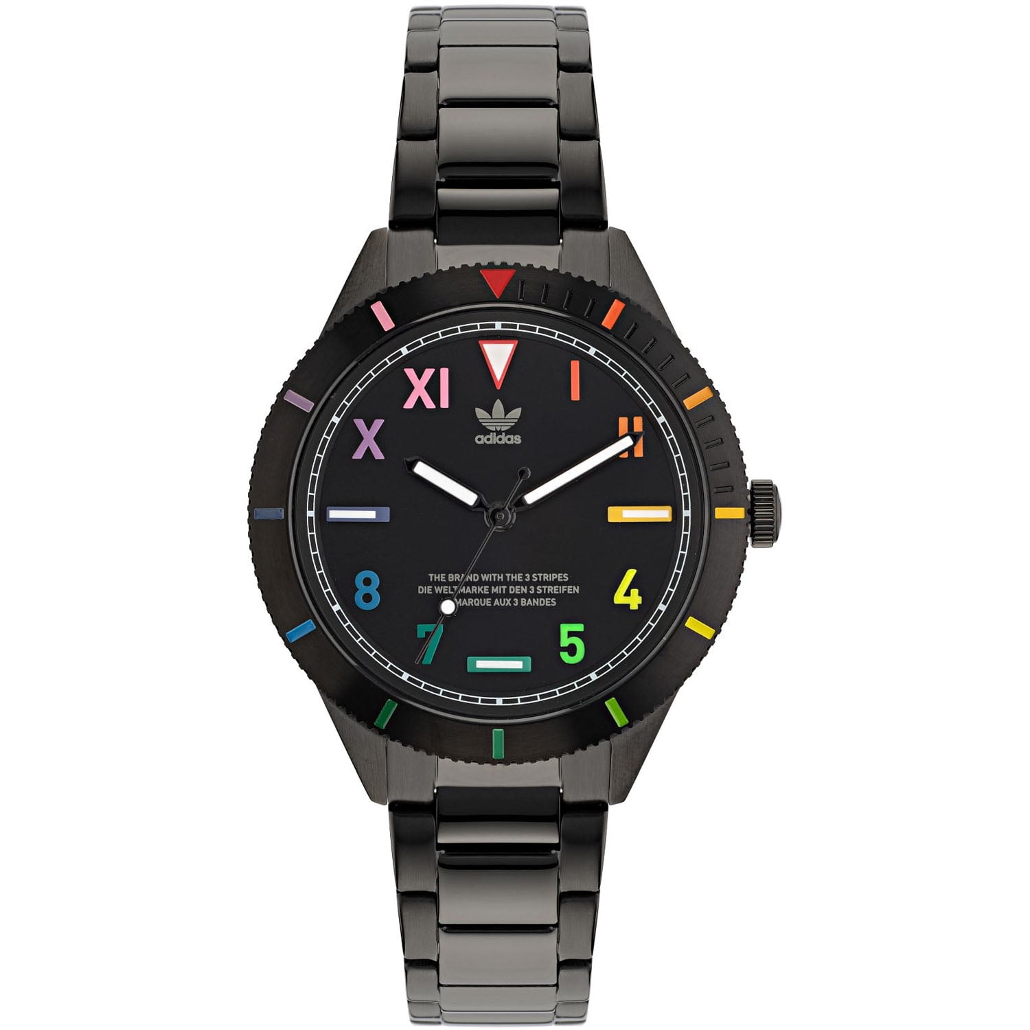 【売り切り御免！】 Adidas Men's Blue Black Steel, Stainless Watch, Digital 帽子