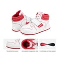 thumbnail image 5 of Dream Pairs Kids Boys & Girls Fashion High Top Sneaker Youth Fashion Basketball Shoes Freestyle-K White/Red Size 3, 5 of 5