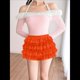 thumbnail image 5 of Pantalones Bombachos de Encaje Multicapa Y2K para Mujer, Pantalones Cortos con Volantes, Pantalones Cortos de Calabaza, Enaguas Dulces con Cintura Elástica. Naranja Rojo L, 5 of 7