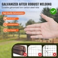 thumbnail image 4 of VEVOR Hardware Cloth, 1/4 inch 36in x 50 ft 23 Gauge, Hot Dipped Galvanized Wire Mesh Roll, Chicken Wire Fencing, Wire Mesh for Rabbit Cages, Garden, Small Rodents, 4 of 9