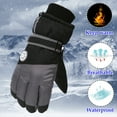 thumbnail image 4 of HNMKIU Youth Winter Sports Gloves Insulated Thermal for Teen Boys Girls Skiing Snowboarding Outdoor Activities Grey,15-18 Years, 4 of 5
