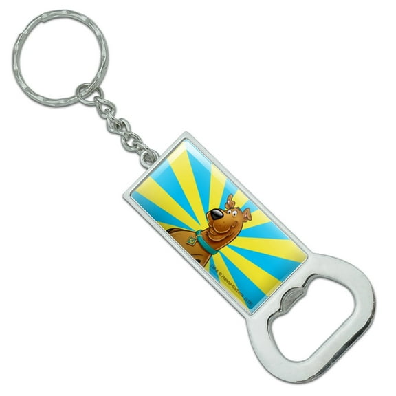 Scooby-Doo Character Keychain Rectangle Chrome Plated Metal Bottle Cap Opener