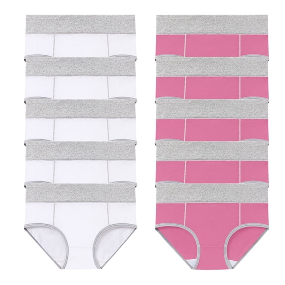Fewfanhot Women's 10-Pack High Waist Cotton Briefs Colorblock Soft Stretchy Breathable Underwear Comfy Full Coverage Panties Multi Pack, M-5XL