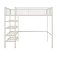 Mainstays Metal Storage Loft Bed with Book Case, Twin Bunk, Off White