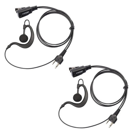 Lot 2 x Coodio G_Shape Earpiece Police Security Headset inline PTT Mic Microphone For 2 Pin Midland 2 Way Radio Walkie