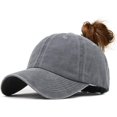 thumbnail image 1 of GFDYREE Ponytail Baseball Hat Distressed Retro Washed Womens Twill, 1 of 7