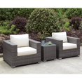 thumbnail image 2 of Bowery Hill Contemporary Rattan and Glass Top Outdoor End Table in Light Gray, 2 of 7