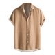 thumbnail image 1 of Camisas s Para Hombre Casual Hombres Solapa Estampado Contraste Color Manga corta Puño Botón Estilo puerto Camisa floral Playa de Top de verano hawaiano (Khaki, M), 1 of 3