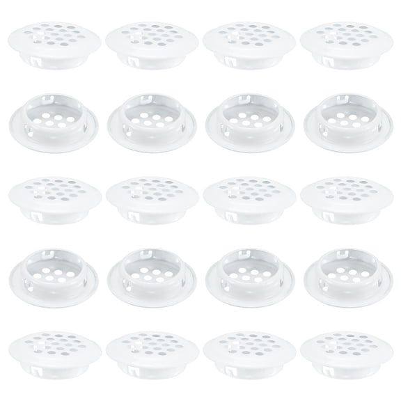 Uxcell 20-Pack Circular Soffit Vents, 29mm/1.14 Inch Stainless Steel Round Air Vent Mesh Hole Louver for Bathroom Home/ Office/Kitchen/Cabinet/Wardrobe [White]