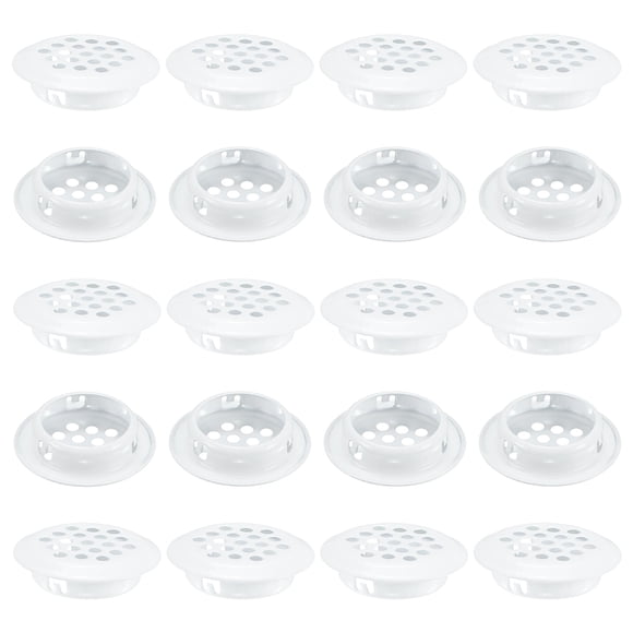 Uxcell Paquete de 20 Respiraderos de Soffit Circulares, 29mm/1.14 Pulgadas de Malla de Ventilación Redonda de Acero Inoxidable para Baño Hogar/ Oficina/Cocina/Armario/Ropero [Blanco]