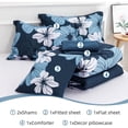 thumbnail image 7 of NTBED Floral Comforter Set King 6 PCS Bed in a Bag Blue Flowers Printed on Navy Botanical Bedding Sets Boho, 7 of 7