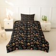 thumbnail image 2 of jejeloiu Woodland Floral Twin Duvet Cover For Girls,Playful Mushroom Twin Bedding,Multicolor Black,Black Reversible,2 Pieces,1 Duvet Cover and 1 Pillowcase, 2 of 6