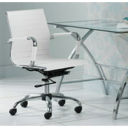 Serge Modern Home Office Chair Swivel Tilt Low Back White Black Chrome Adjustable for Work Computer Desk Home Office - Studio 55D