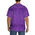 thumbnail image 3 of Kdxio Men'S Hawaiian Shirt For Men Short Sleeve Shirt Glitter Purple Summer Casual Holiday Beach Button Down T-Shirts, 3 of 5