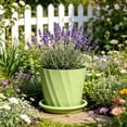 thumbnail image 4 of Aufmer Minimalist Twill Texture Round Breathable Plastic Flower Pot Root Control Design Good Air Permeability For Home Indoor Green Plant Succulent Plant Cultivation, 4 of 7