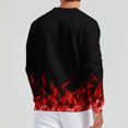 thumbnail image 4 of Penkiiy Mens Flames Waffle Hoodless Sweatshirt Casual Long Sleeve Drawstring Waffle Knit Pullover Hoodless Sweatshirts Blouse M Red, 4 of 4