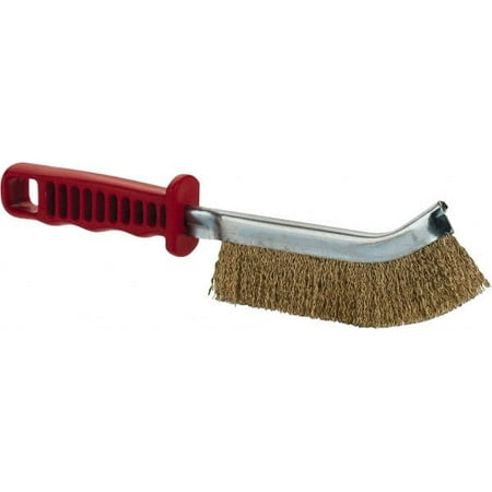 

JAZ USA - Brass Coated Steel Crimped Wire Scratch Brush - 5 Brush Length x 5 Brush Width 10 OAL 1-1/8 Trim Length Plastic Handle (32 Pack)