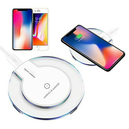 Qi Wireless Charger, FREEDOMTECH Ultra-Slim Qi Charging Pad for iPhone 8 / 8plus, iPhone X, Samsung Galaxy S7 / S6 / Edge / S9 Plus, Note 5 8, Nexus and all Qi-Enabled (Best Charging Pad For Galaxy S6)