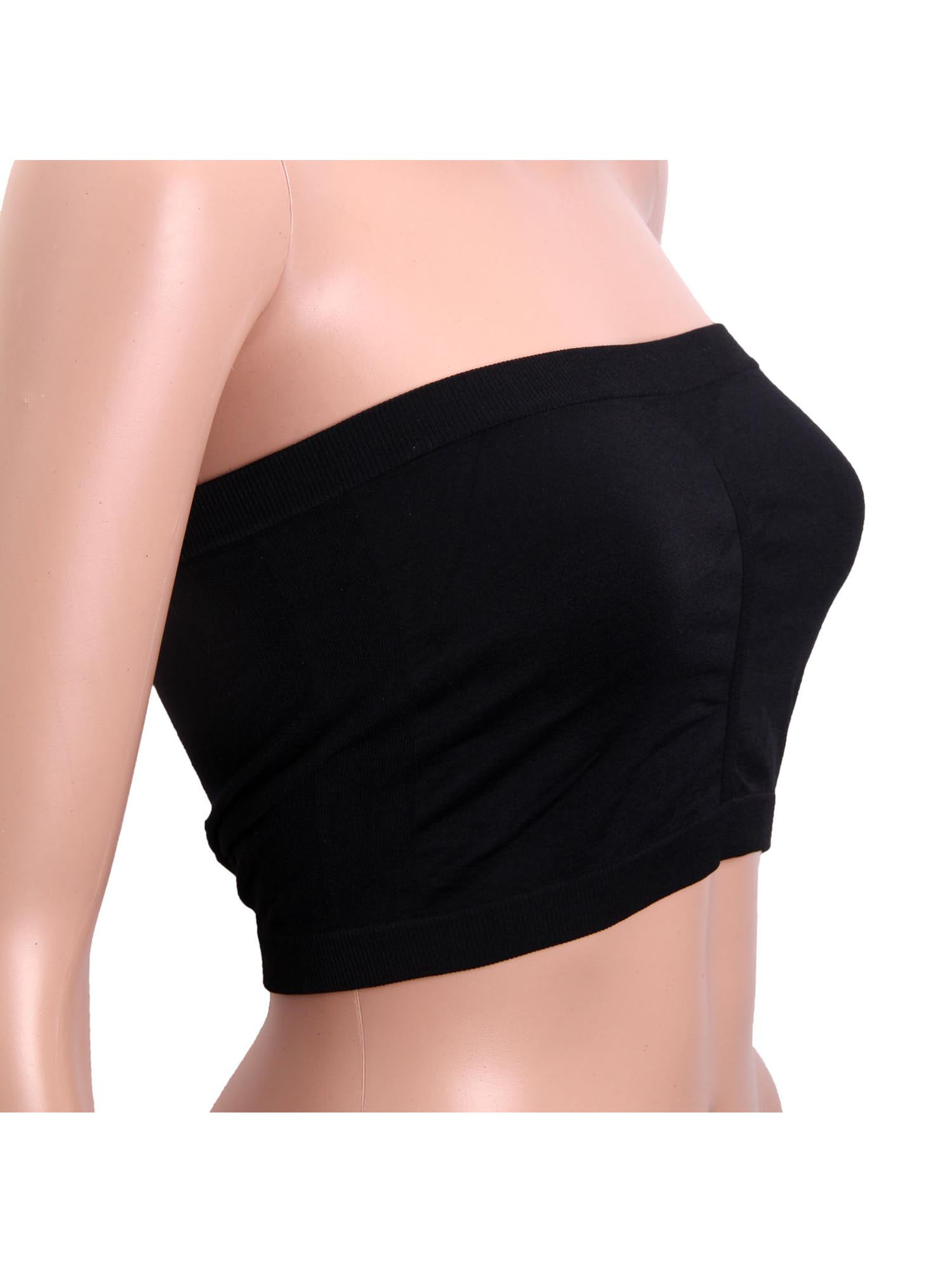 6 Packs of Mamia Bandeau Bra Strapless Off Shoulder Padded Tube Top Spots Bra