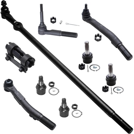 Detroit Axle - 4WD Front 9pc Suspension Kit for 05-16 Ford F-250 F-350 Super Duty 4 Ball Joints 2 Outer Tie Rods 1 Outer Steering Tie Rod at Pitman Arm 1 Adjustment Sleeve 1 Center Link Replacement