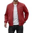 thumbnail image 6 of Colsmile Men's Faux Suede Bomber Jacket, Casual Lightweight Vintage Varsity Coat Zip Up Outerwear, 6 of 8