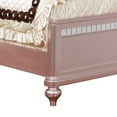 thumbnail image 2 of Contemporary Queen Size Wooden Bed With Mirror Trim Details Pink - Saltoro Sherpi, 2 of 5
