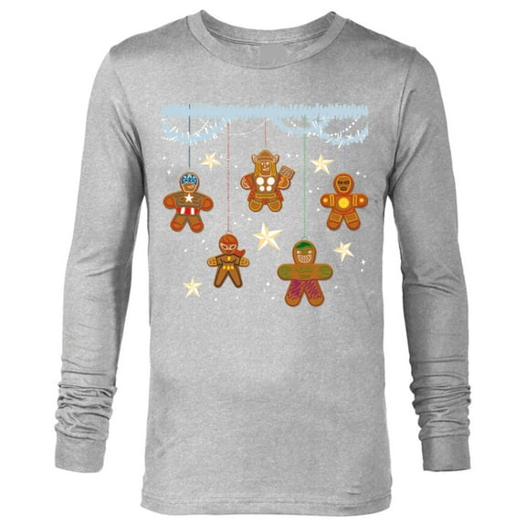 Marvel Avengers Gingerbread Cookie Ornaments Holiday Standard - Long Sleeve T-Shirt for Men – Customized-Athletic Heather