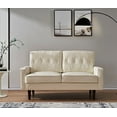 thumbnail image 5 of US Pride Furniture Acire Faux Leather Cushion Back 2Pcs Living Room Set, White, 5 of 6