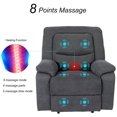 thumbnail image 3 of LVUYOYO Fabric Electric Recliner Chair - Heated Vibration Massage Sofa with USB Charge Port - Microfiber Reclining Sofa for Home, Living Room, Bedroom, 3 of 7