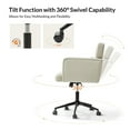 thumbnail image 3 of 360-Degree Swivel Leather Deskchair with Wheels Adjustable Height for Home Office Bedroom Ivory, 3 of 7