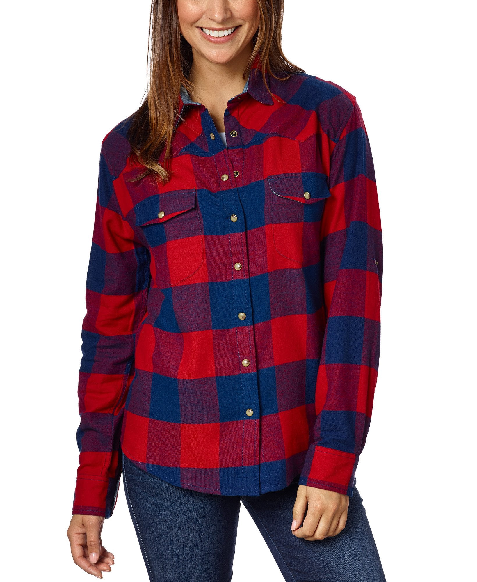 Jachs Girlfriend Ladies Flannel Shirt (Red, XXLarge)