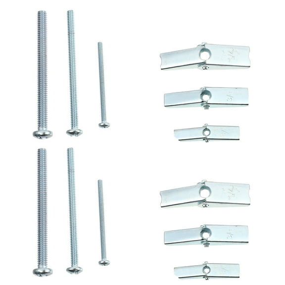 unbranded 24 Pcs Drywall Screws Iron Aircraft Nut Toggle Bolts 7.8×0.44cm Silver