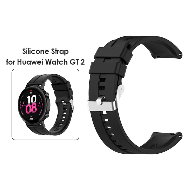 Correa de Silicona para Huawei Watch GT 2 42mm Samsung Galaxy Watch 3 (Negro)