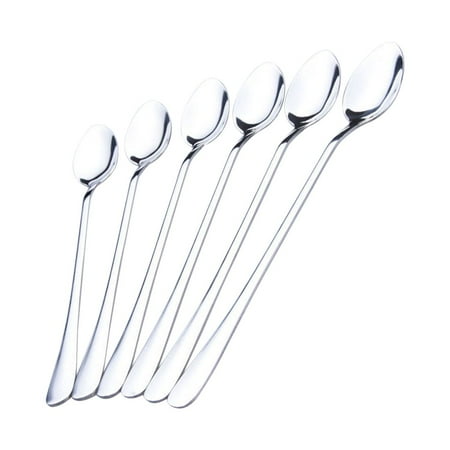 

6pcs Long Handle Stainless Steel Tea Coffee Spoons Ice Cream Cutlery