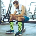 thumbnail image 6 of GZHJMY 1 Pair St. Patrick's Day Clover Compression Socks for Women Men, Knee High Stockings for Athletic Sports,Running,Travel, 6 of 7