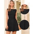 thumbnail image 2 of DARING DIVA Women's Sleeveless Boat Neck A Line Office Work Dress XS Black, 2 of 6
