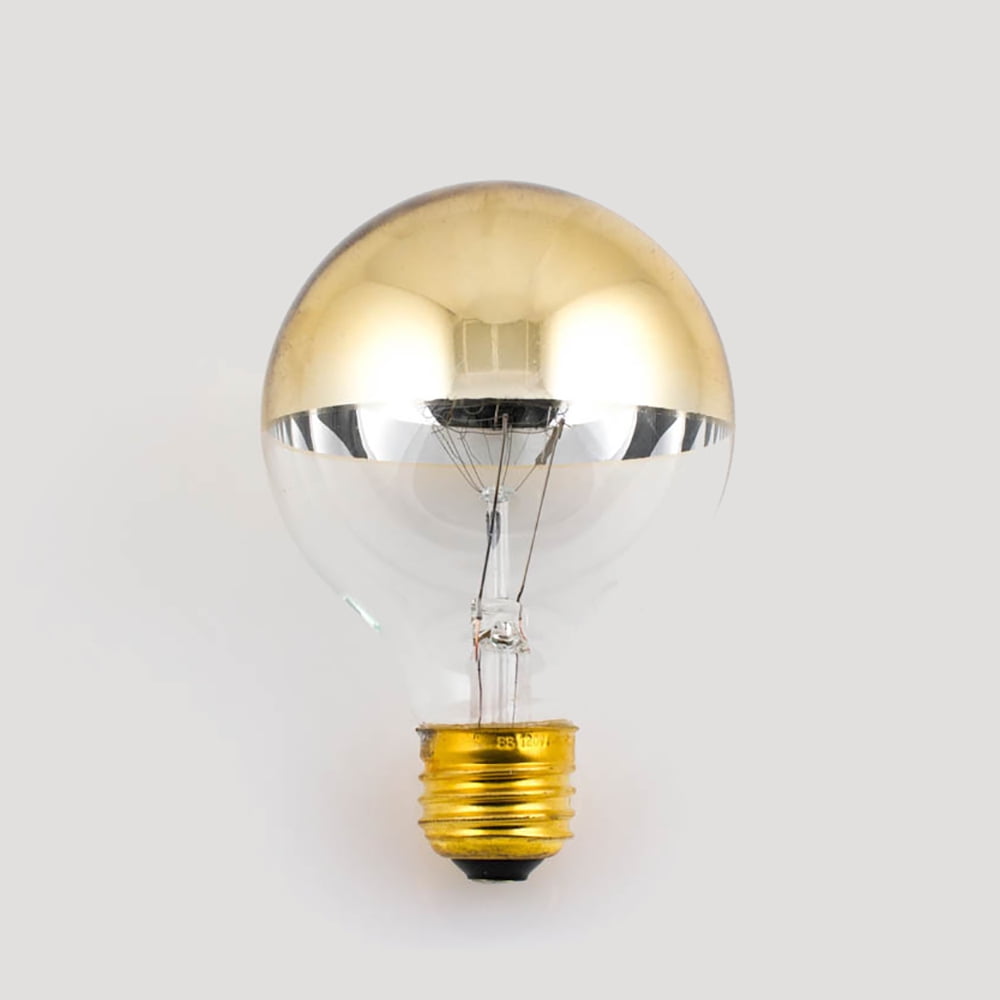 Goodbulb 40g25hg 40w Dimmable Half Gold G25 Globe Shape Bulb For Open Fixtures Pendants Restaurant And Retail Lighting E26 Base 2 Pack
