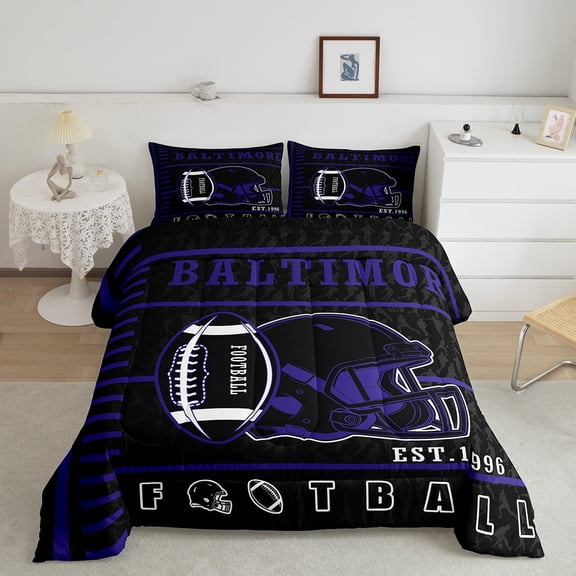 Erosebridal Sports Bedding Twin Comforter Set, Soccer Fans Down Comforter, Retro Rugby Decor, Reversible 2pcs