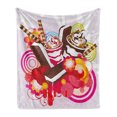 thumbnail image 1 of Ice Cream Soft Flannel Fleece Blanket, Mixed Yummy Desserts with Exotic Flowers and Flavors Summer Taste Tropical Theme, Cozy Plush for Indoor and Outdoor Use, 50" x 70", Multicolor, by Ambesonne, 1 of 6