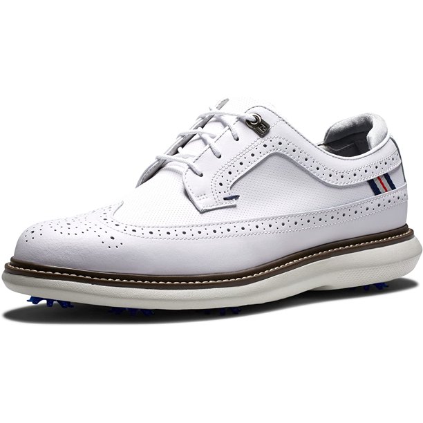 FootJoy Mens Traditions Golf Shoe 13 Narrow White/White/Grey