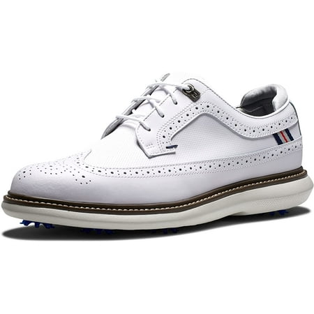 FootJoy Mens Traditions Golf Shoe 7.5 Wide White/White/Grey | Walmart ...