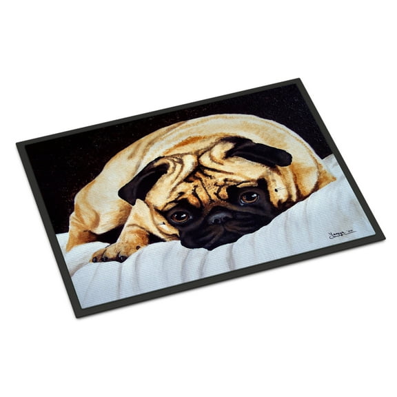 Carolines Treasures AMB1194JMAT Fred the Pug Door Mat Indoor Rug or Outdoor Welcome Mat 24x36 Doormat  36"L x 24"W