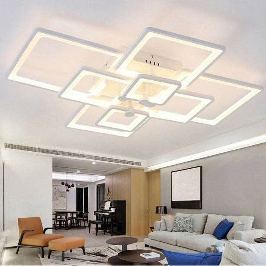 Modern LED Ceiling Light Square Acrylic Ceiling Lamp Bedroom Living Room Lighting Modern Ceiling Light Dimmable Pendant Fixture Lamp Dining Room LED Chandelier Square Acrylic Ceiling Light Home Lamp